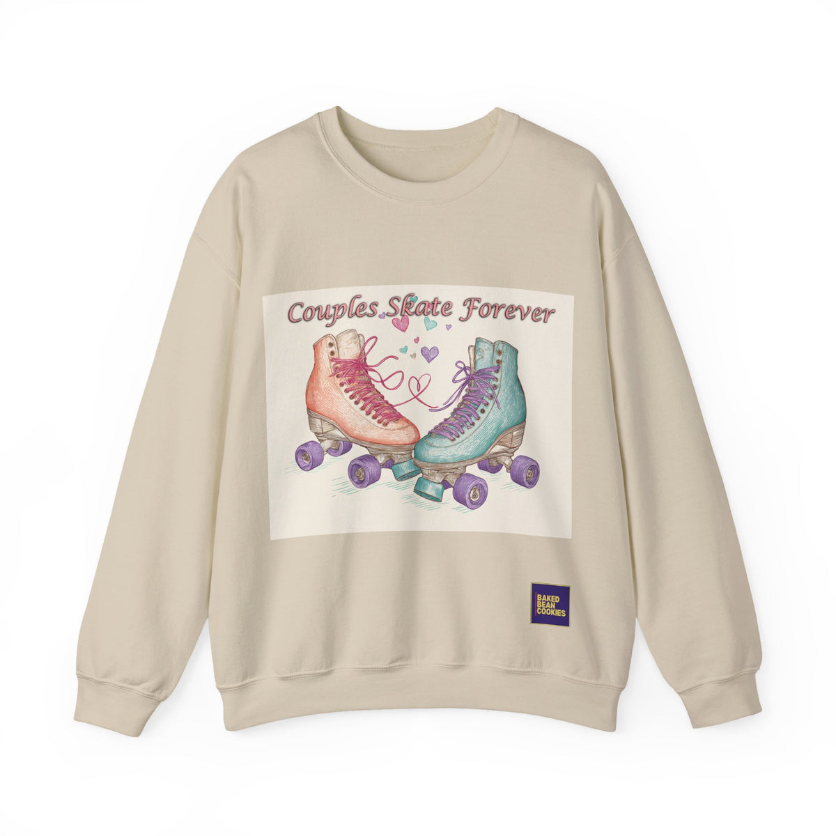 Couples Skate Forever Roller Skates Sweatshirt | 80s Retro Valentines Day