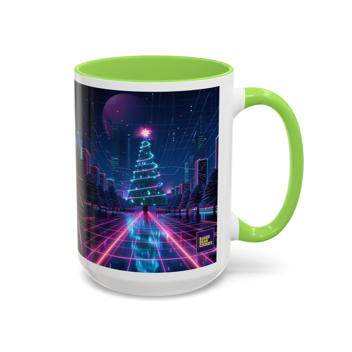 Christmas Retro 80s Skyline Mug | 11oz or 15oz Colorful Ceramic Mug