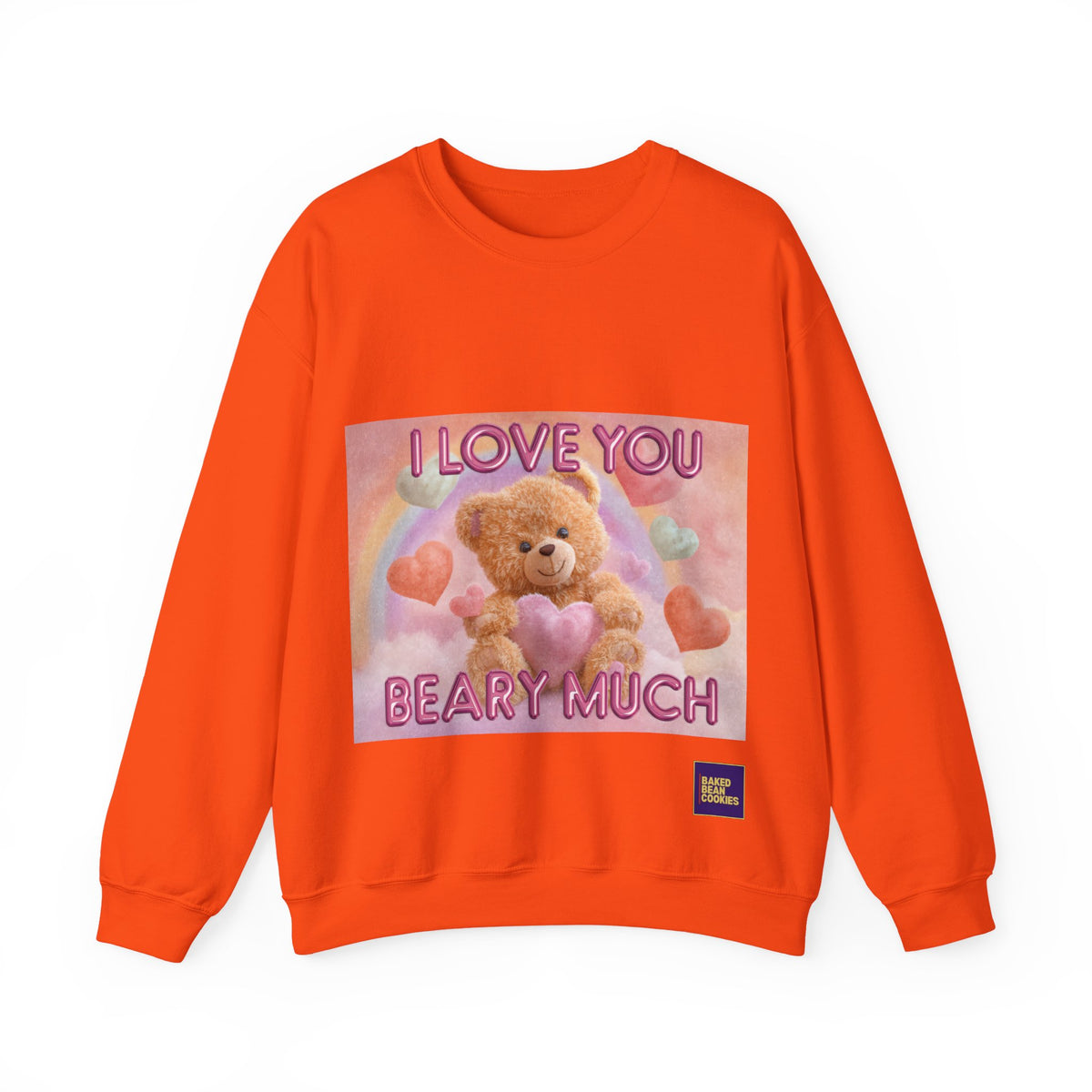 Airbrushed Teddy Bear Holding Heart Sweatshirt | 80s Valentine Hearts