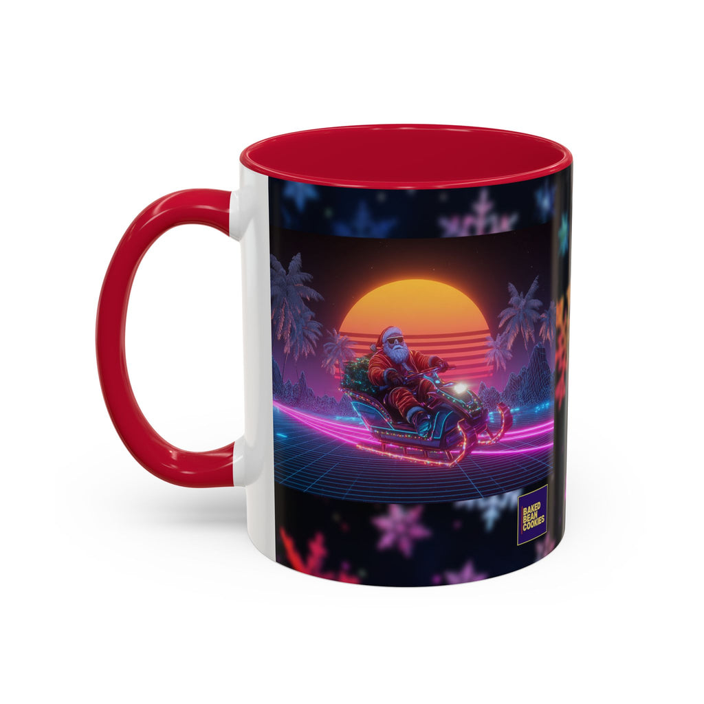 Synthwave Santa - Retro 80's Neon Santa Mug | 11oz or 15oz Colorful Ceramic Mug