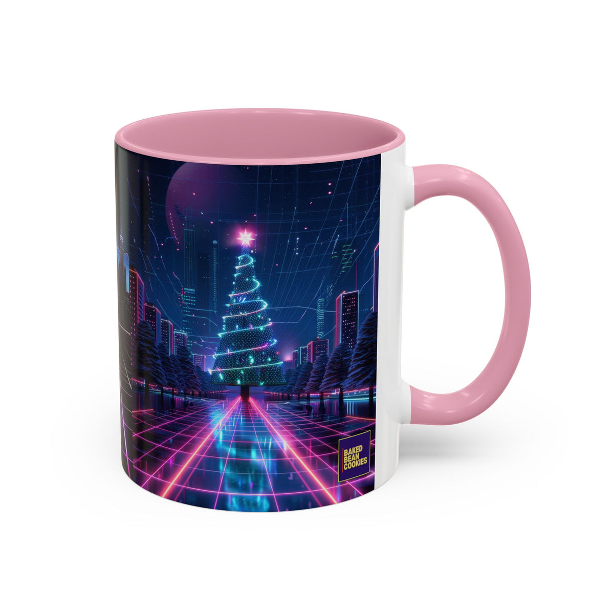 Christmas Retro 80s Skyline Mug | 11oz or 15oz Colorful Ceramic Mug