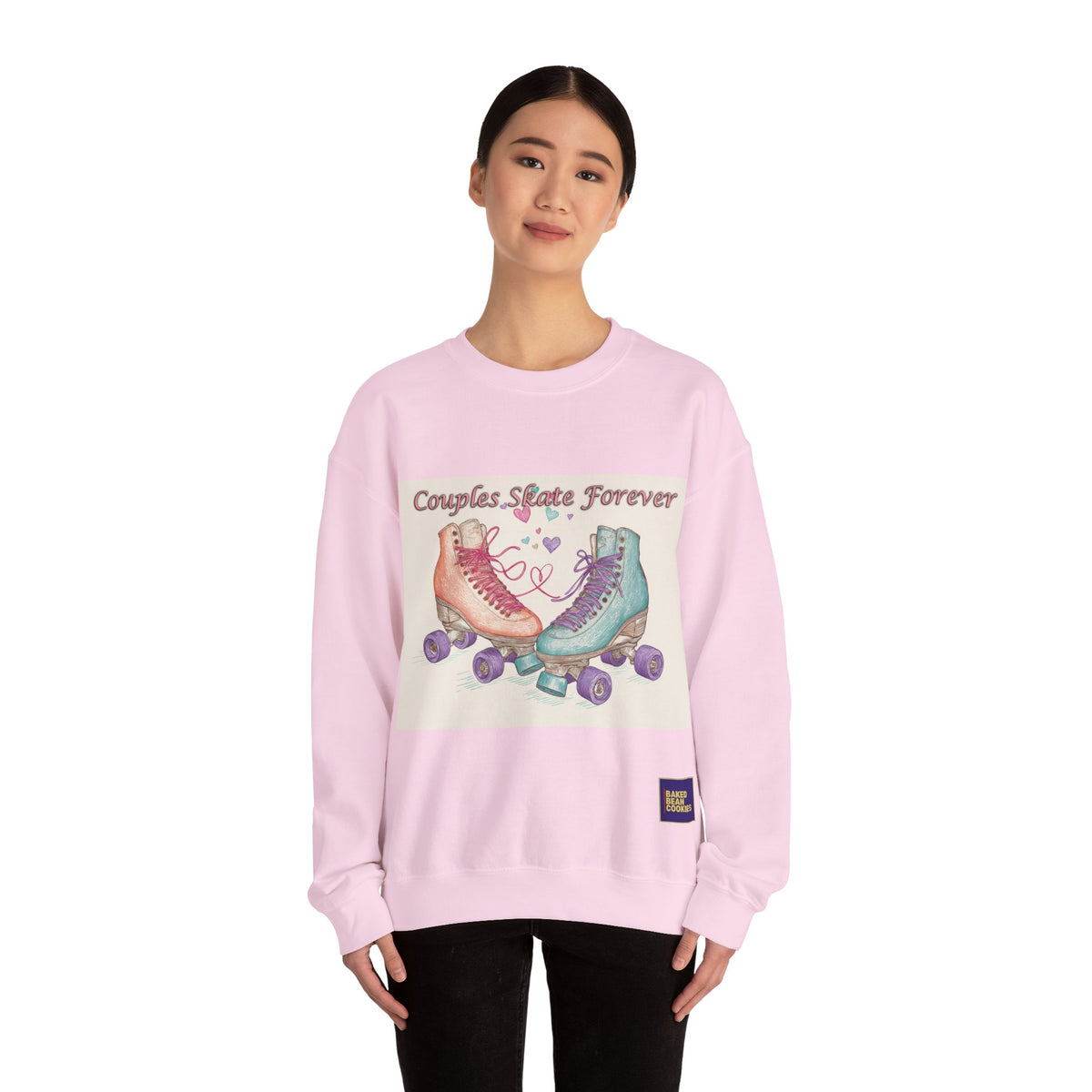 Couples Skate Forever Roller Skates Sweatshirt | 80s Retro Valentines Day