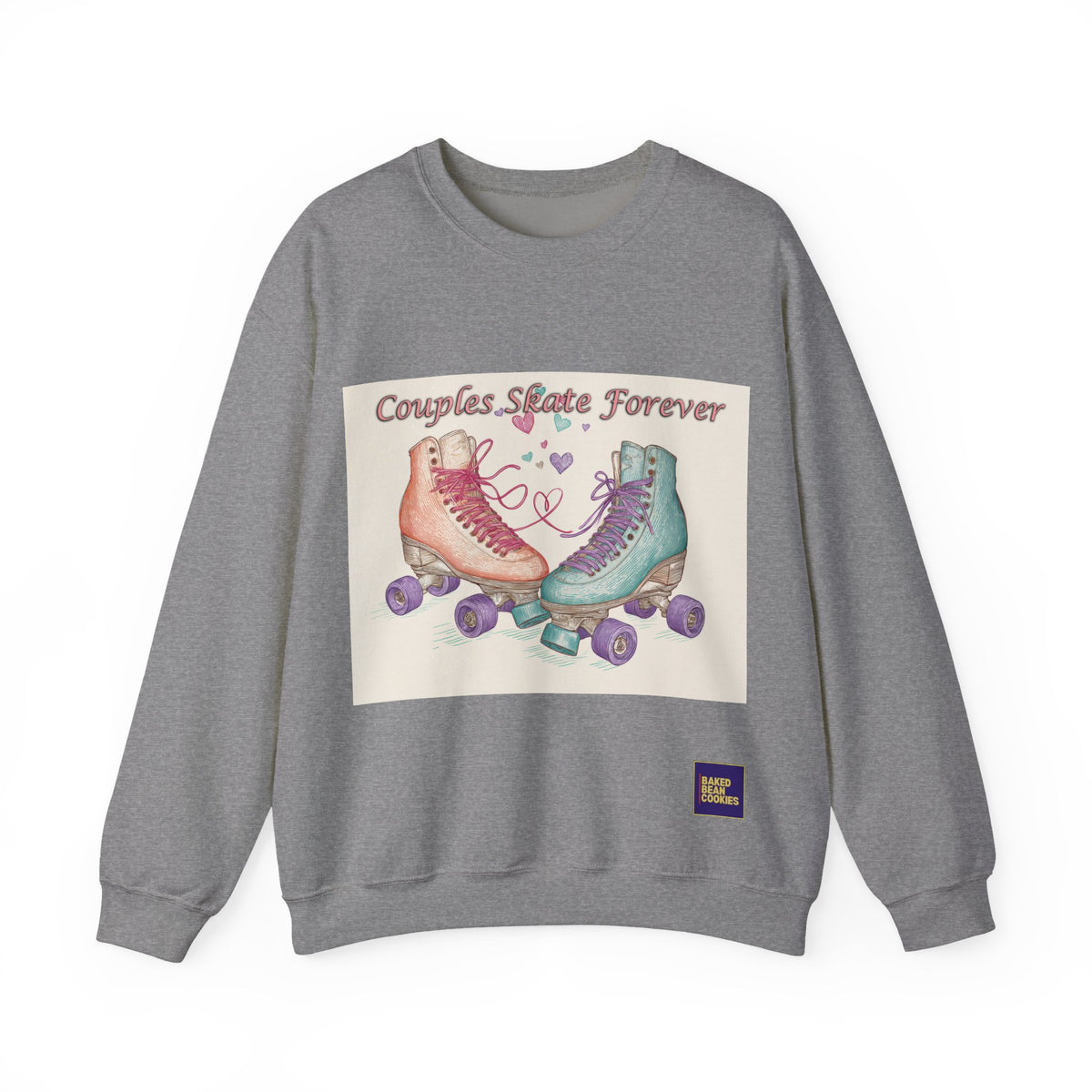 Couples Skate Forever Roller Skates Sweatshirt | 80s Retro Valentines Day