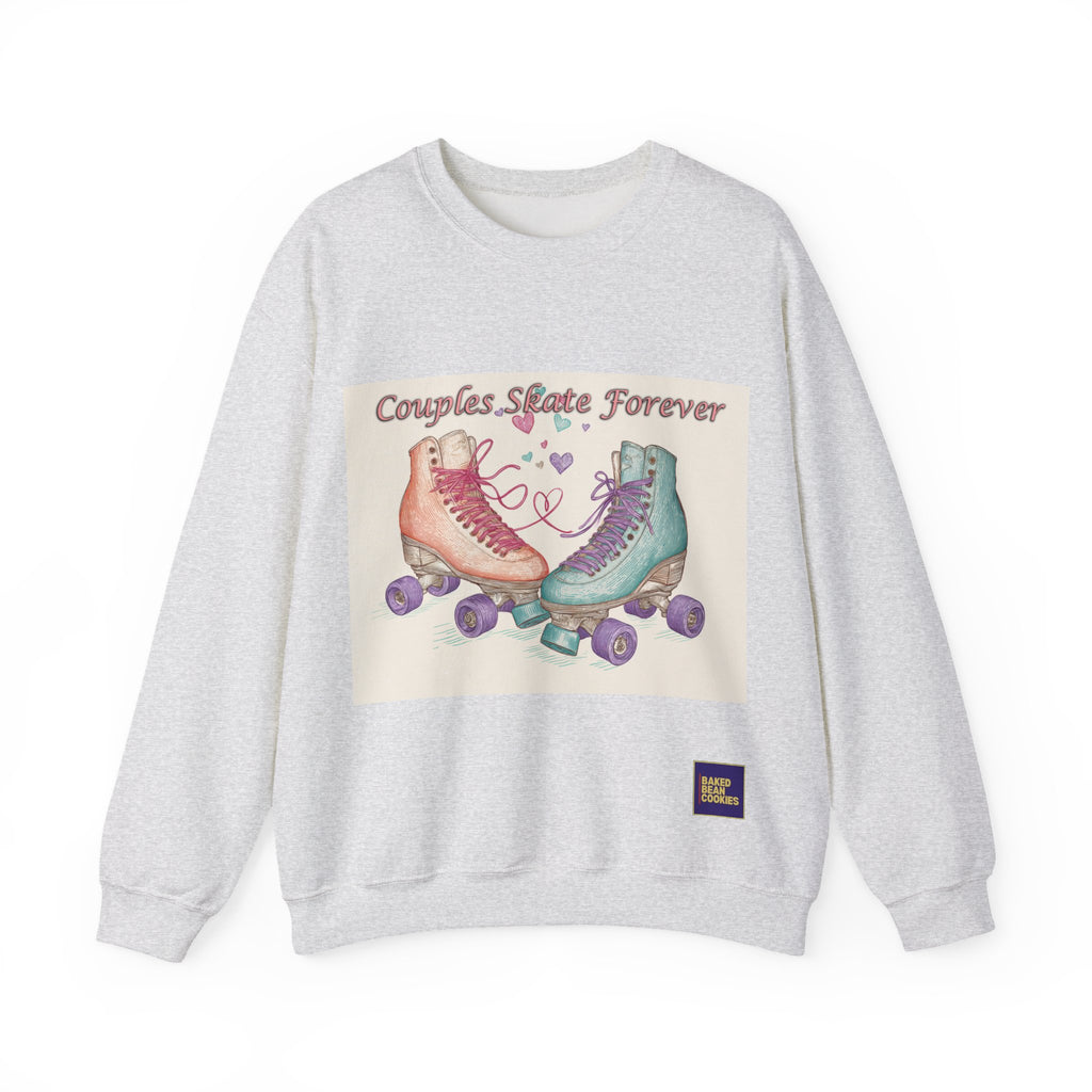 Couples Skate Forever Roller Skates Sweatshirt | 80s Retro Valentines Day