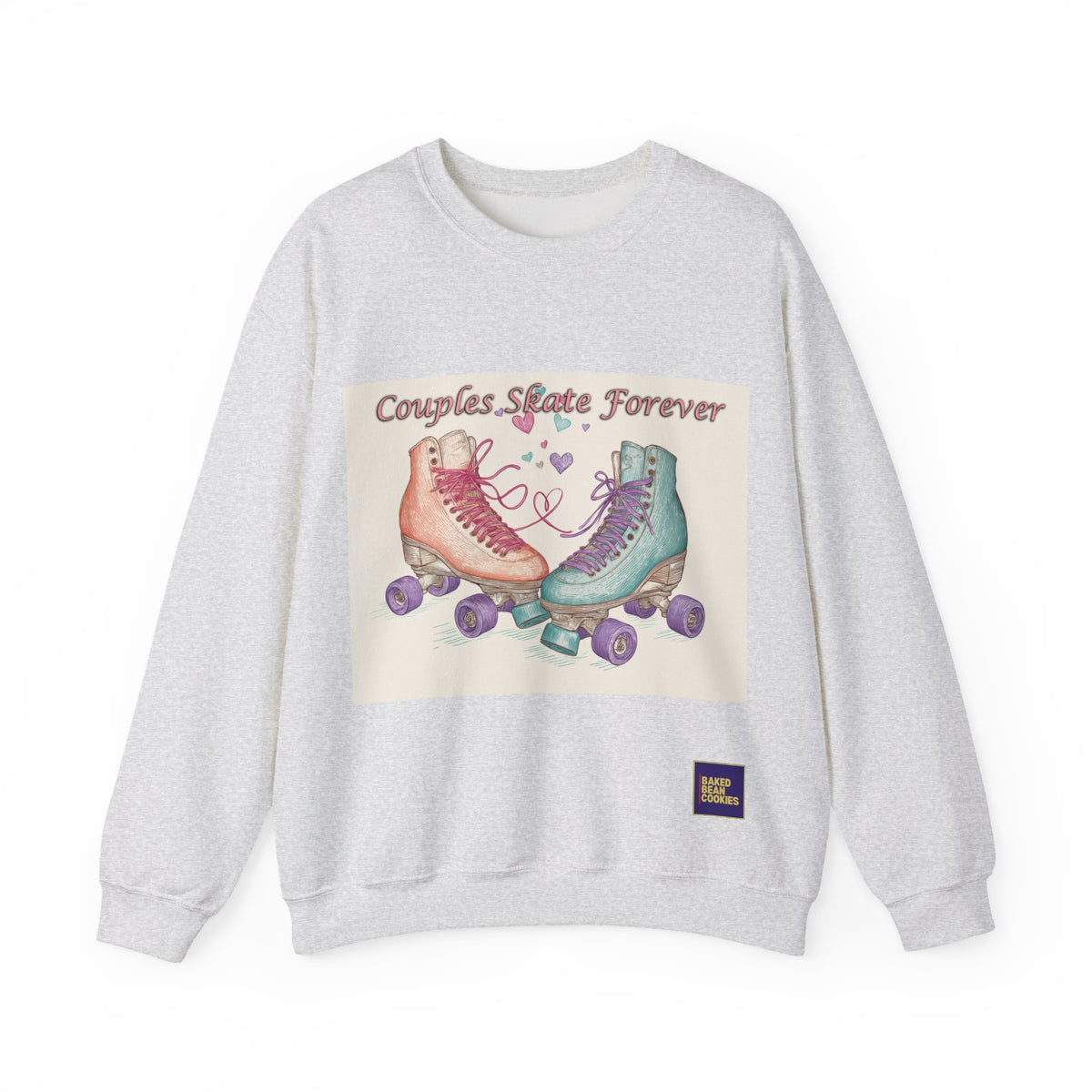 Couples Skate Forever Roller Skates Sweatshirt | 80s Retro Valentines Day