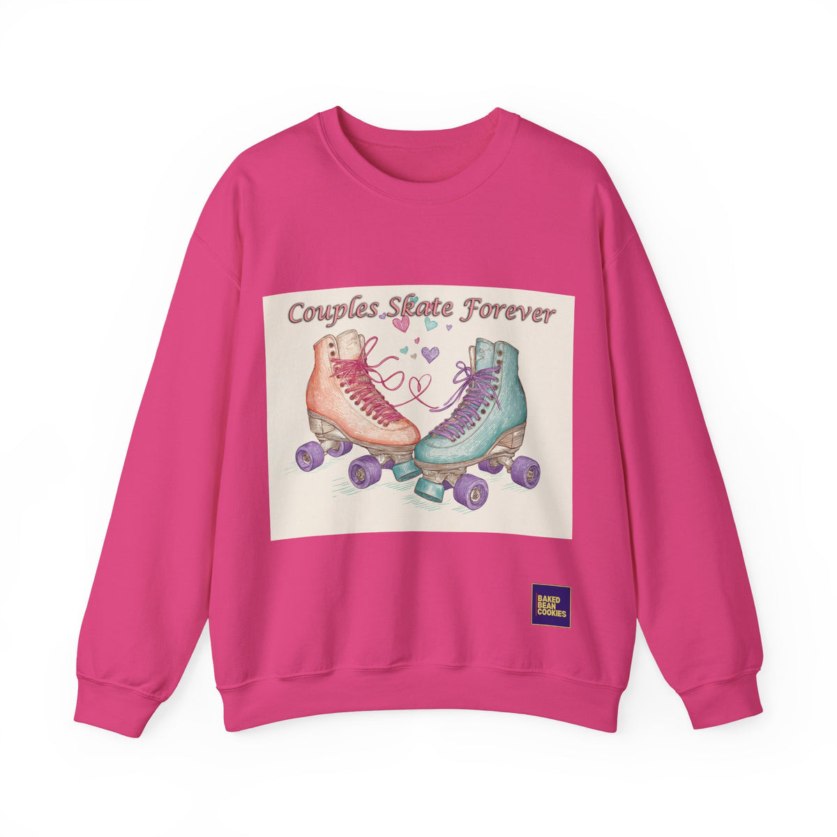 Couples Skate Forever Roller Skates Sweatshirt | 80s Retro Valentines Day
