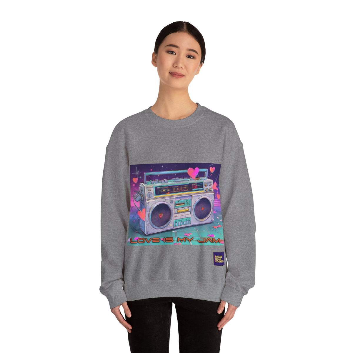 Love Is My Jam Boombox Sweatshirt For Couples | 80s Retro Valentines
