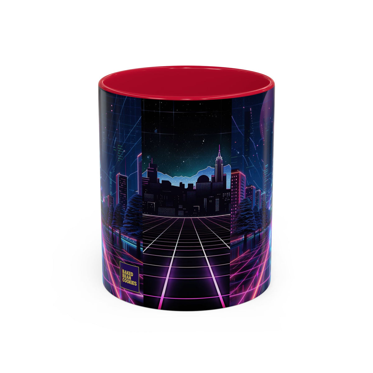 Christmas Retro 80s Skyline Mug | 11oz or 15oz Colorful Ceramic Mug
