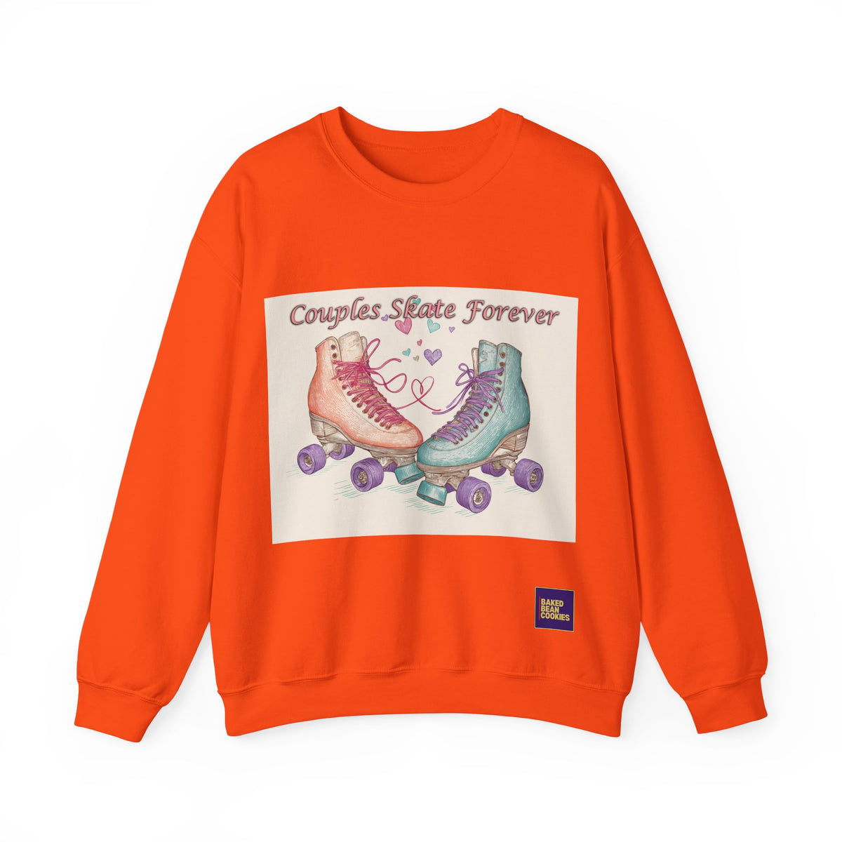 Couples Skate Forever Roller Skates Sweatshirt | 80s Retro Valentines Day