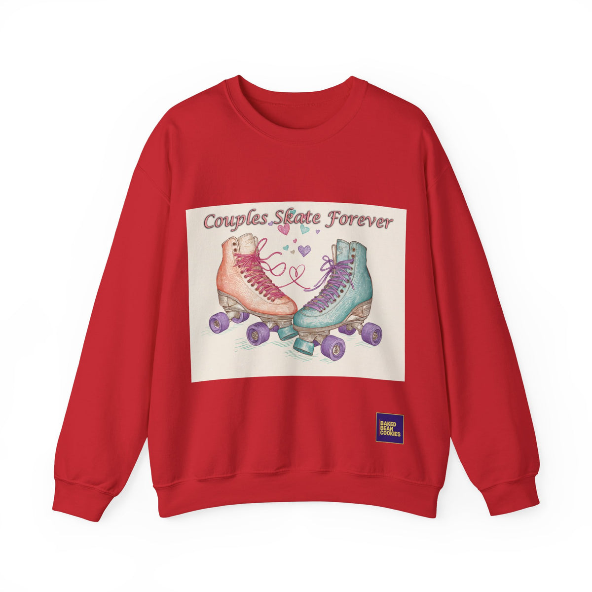 Couples Skate Forever Roller Skates Sweatshirt | 80s Retro Valentines Day