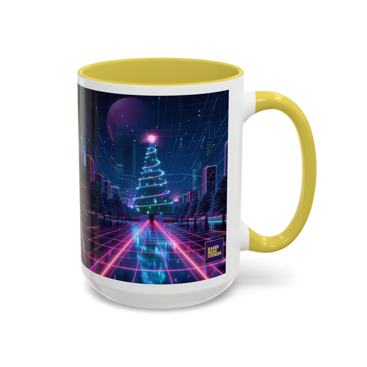 Christmas Retro 80s Skyline Mug | 11oz or 15oz Colorful Ceramic Mug