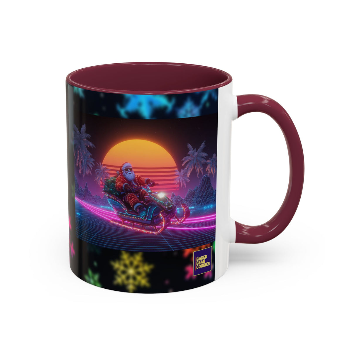 Synthwave Santa - Retro 80's Neon Santa Mug | 11oz or 15oz Colorful Ceramic Mug
