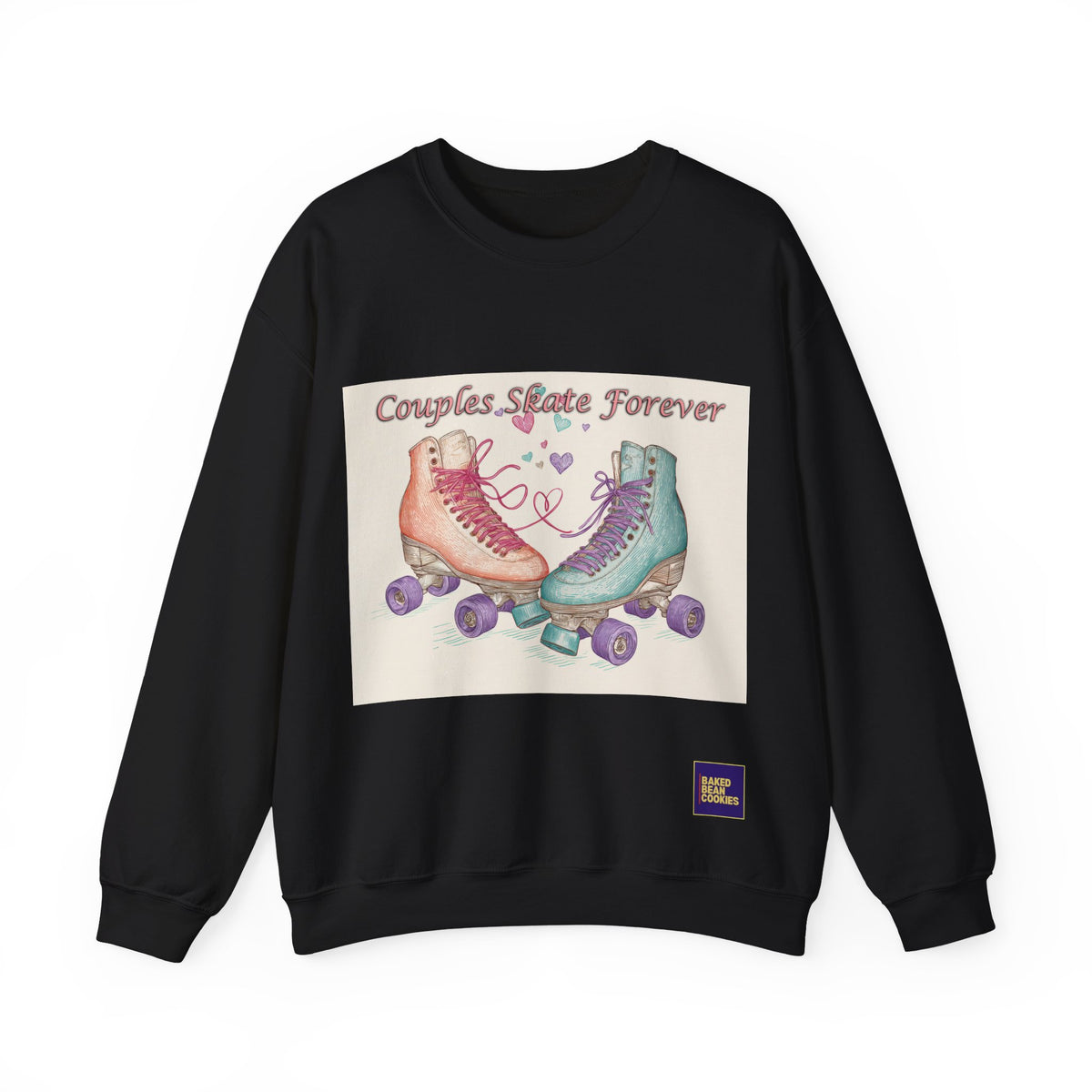 Couples Skate Forever Roller Skates Sweatshirt | 80s Retro Valentines Day
