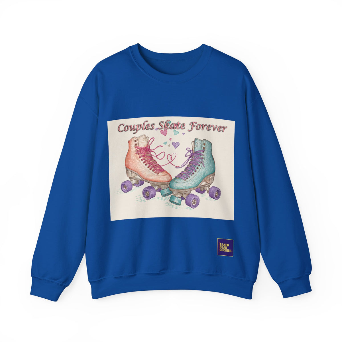 Couples Skate Forever Roller Skates Sweatshirt | 80s Retro Valentines Day