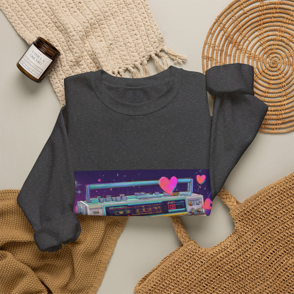 Love Is My Jam Boombox Sweatshirt For Couples | 80s Retro Valentines