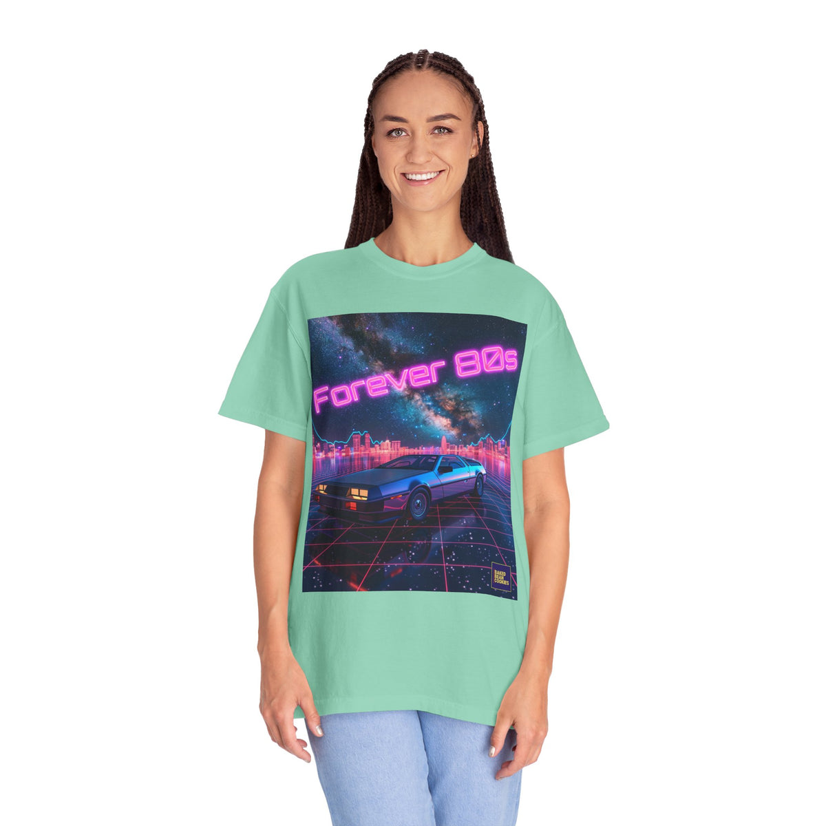 Retro Neon Sports Car Forever 80s Tee