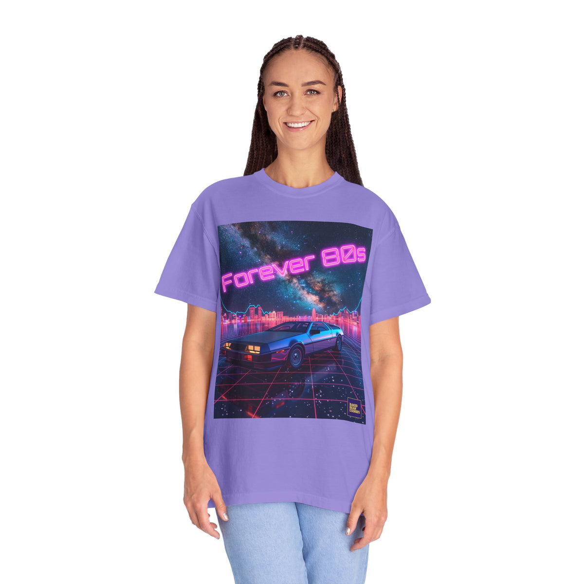 Retro Neon Sports Car Forever 80s Tee