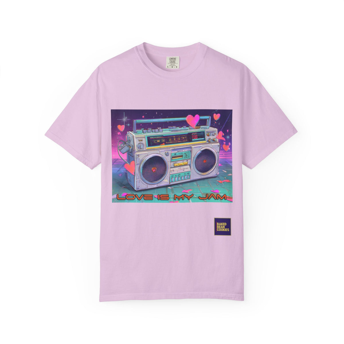 Boombox "Love is My Jam" T-Shirt — Retro Cassette Radio Graphic Tee