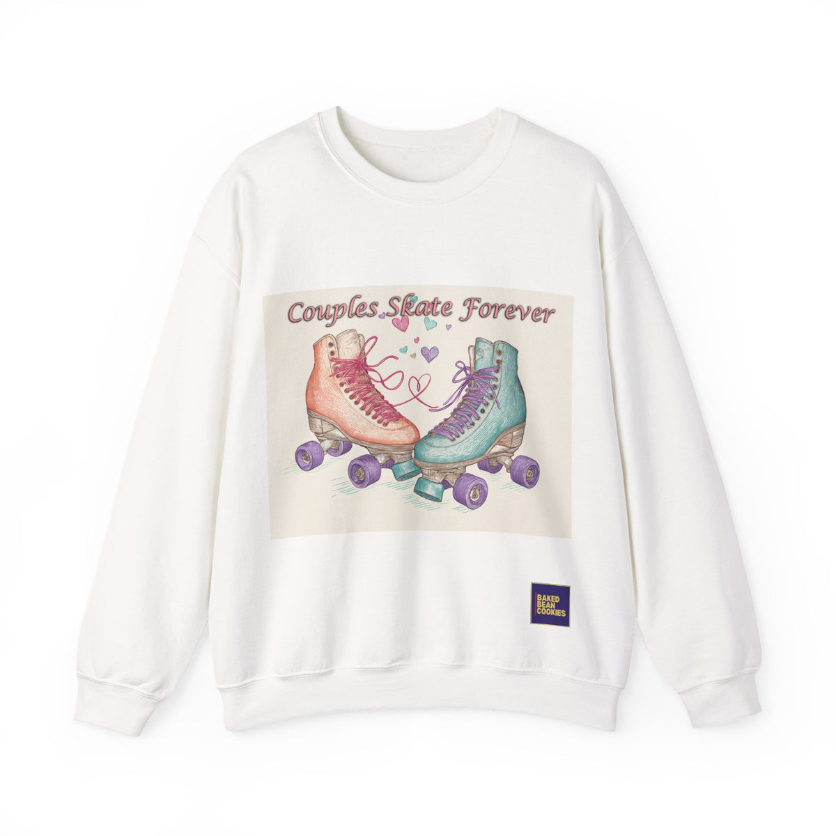 Couples Skate Forever Roller Skates Sweatshirt | 80s Retro Valentines Day