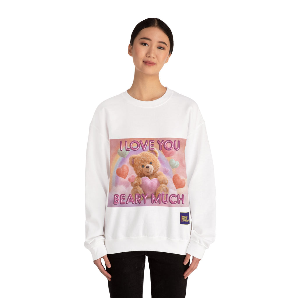 Airbrushed Teddy Bear Holding Heart Sweatshirt | 80s Valentine Hearts