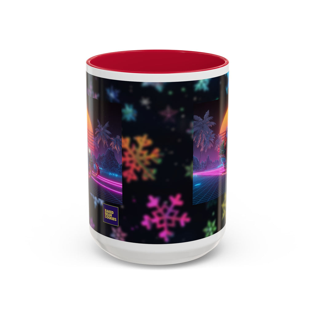 Synthwave Santa - Retro 80's Neon Santa Mug | 11oz or 15oz Colorful Ceramic Mug