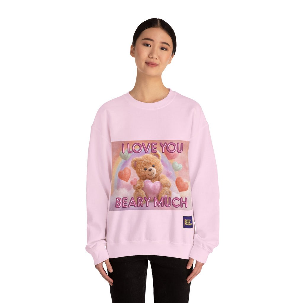 Airbrushed Teddy Bear Holding Heart Sweatshirt | 80s Valentine Hearts