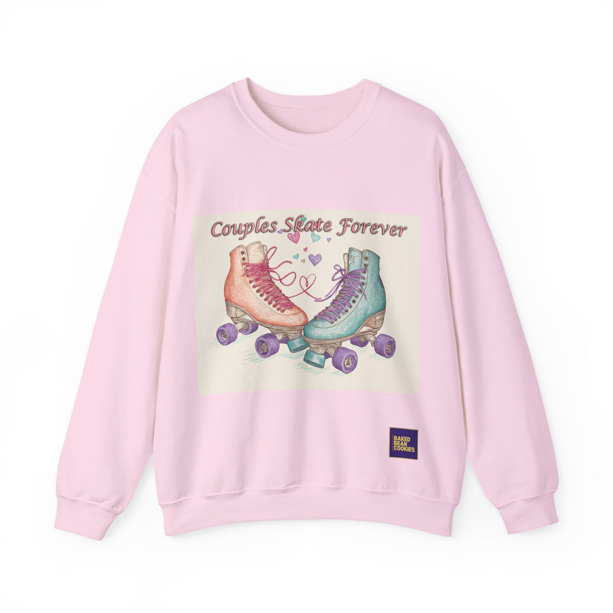 Couples Skate Forever Roller Skates Sweatshirt | 80s Retro Valentines Day