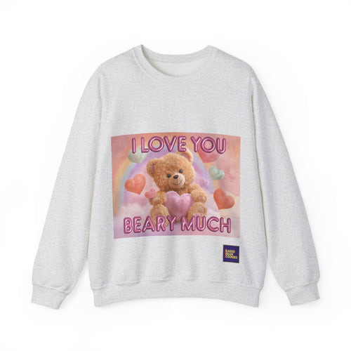 Airbrushed Teddy Bear Holding Heart Sweatshirt | 80s Valentine Hearts