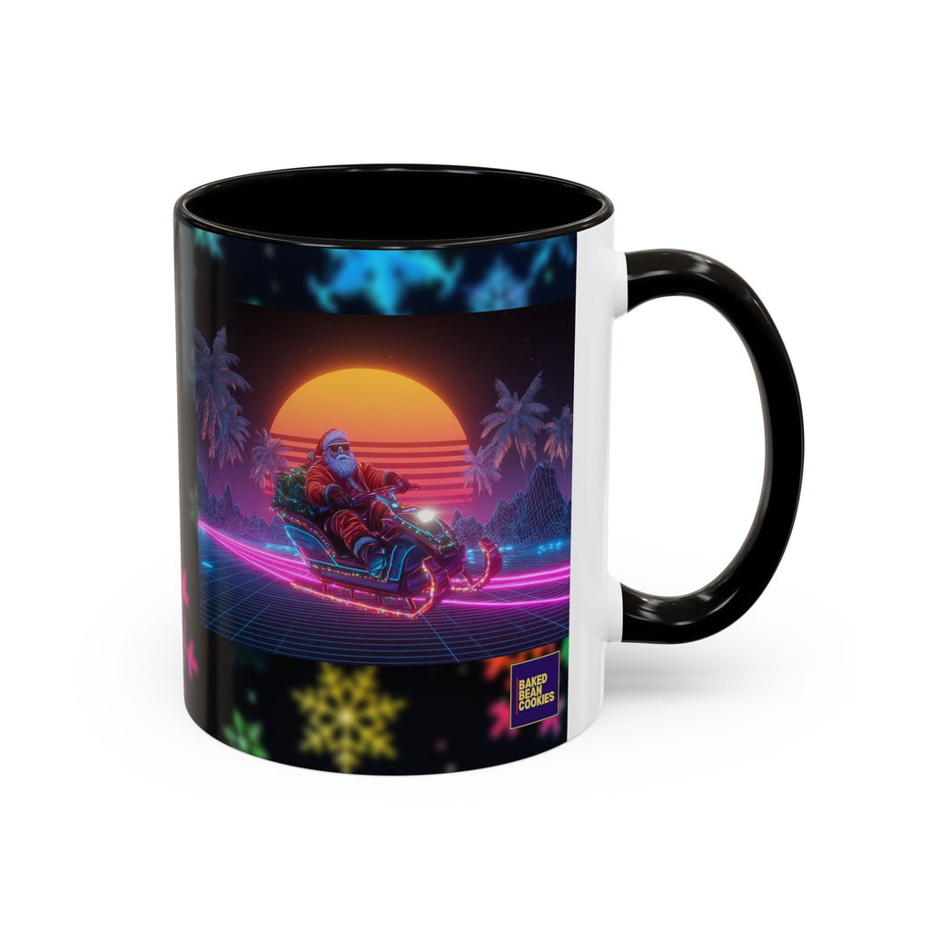 Synthwave Santa - Retro 80's Neon Santa Mug | 11oz or 15oz Colorful Ceramic Mug