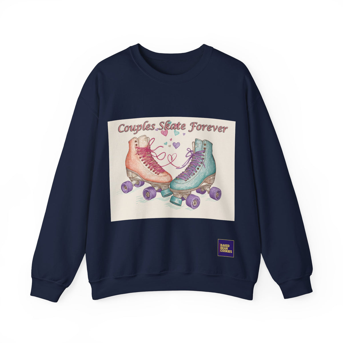 Couples Skate Forever Roller Skates Sweatshirt | 80s Retro Valentines Day