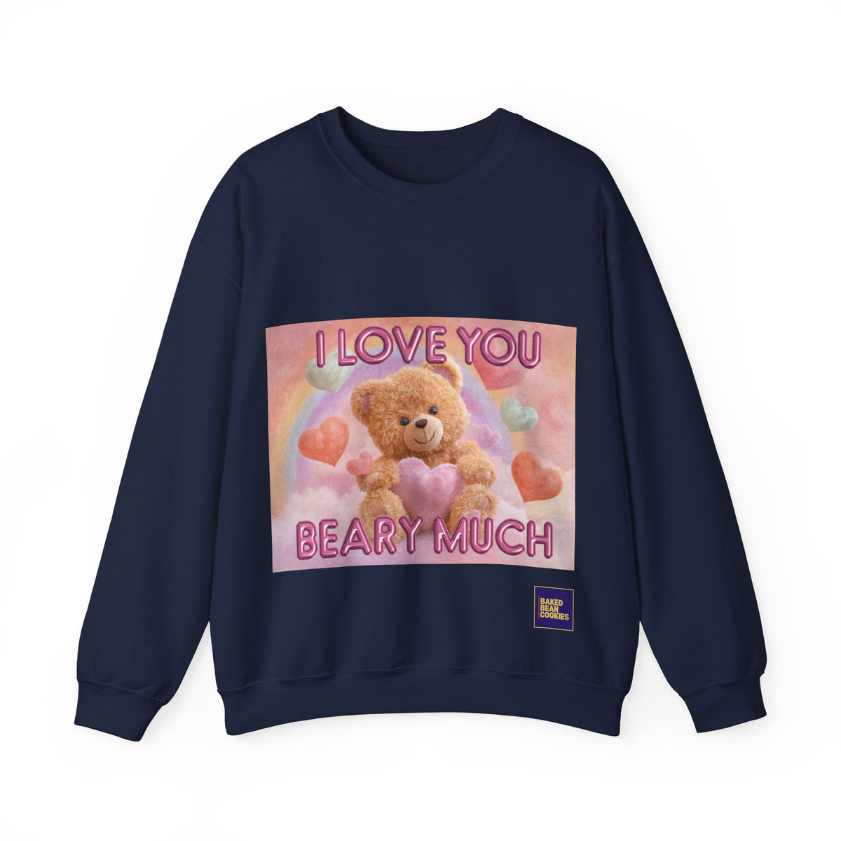 Airbrushed Teddy Bear Holding Heart Sweatshirt | 80s Valentine Hearts