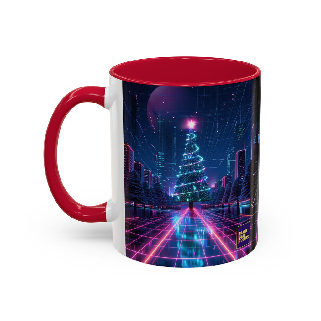 Christmas Retro 80s Skyline Mug | 11oz or 15oz Colorful Ceramic Mug