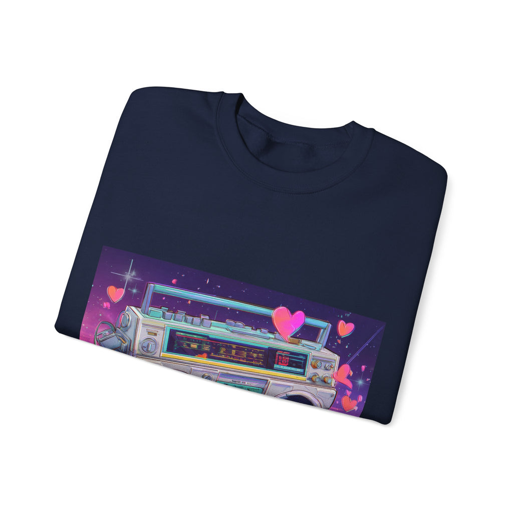 Love Is My Jam Boombox Sweatshirt For Couples | 80s Retro Valentines