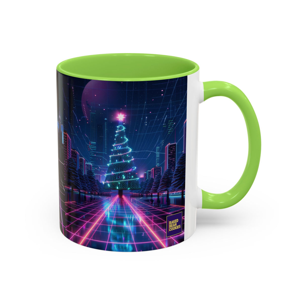 Christmas Retro 80s Skyline Mug | 11oz or 15oz Colorful Ceramic Mug