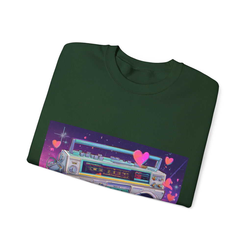 Love Is My Jam Boombox Sweatshirt For Couples | 80s Retro Valentines