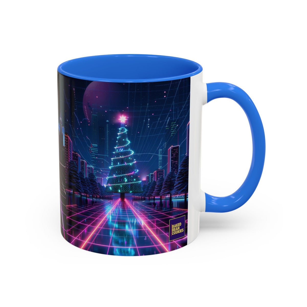 Christmas Retro 80s Skyline Mug | 11oz or 15oz Colorful Ceramic Mug