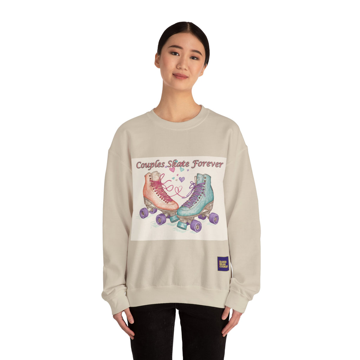 Couples Skate Forever Roller Skates Sweatshirt | 80s Retro Valentines Day