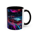 Christmas Retro Neon Sports Car Mug — 11oz/15oz Vaporwave Coffee Cup