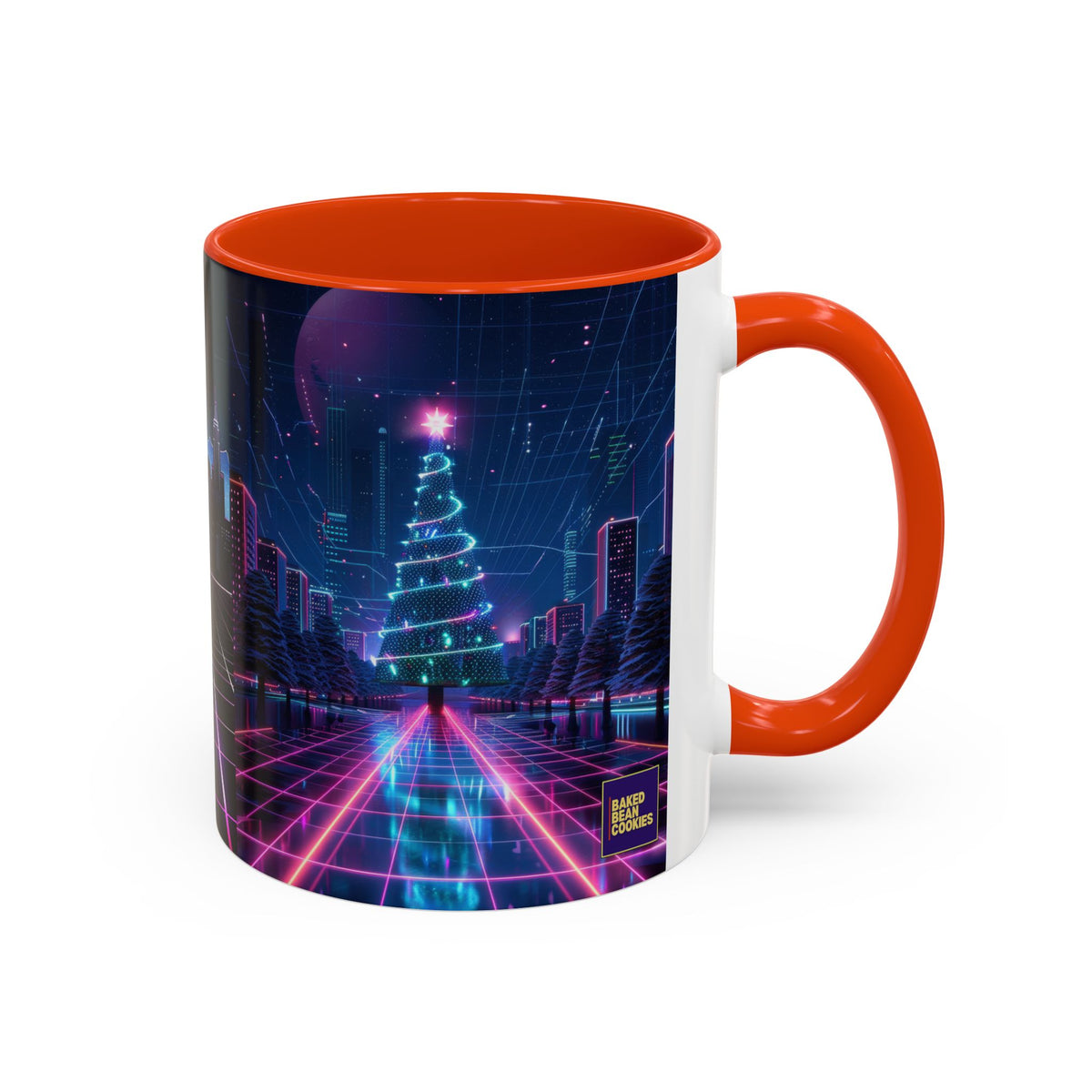 Christmas Retro 80s Skyline Mug | 11oz or 15oz Colorful Ceramic Mug