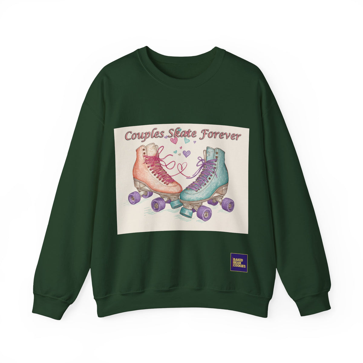 Couples Skate Forever Roller Skates Sweatshirt | 80s Retro Valentines Day