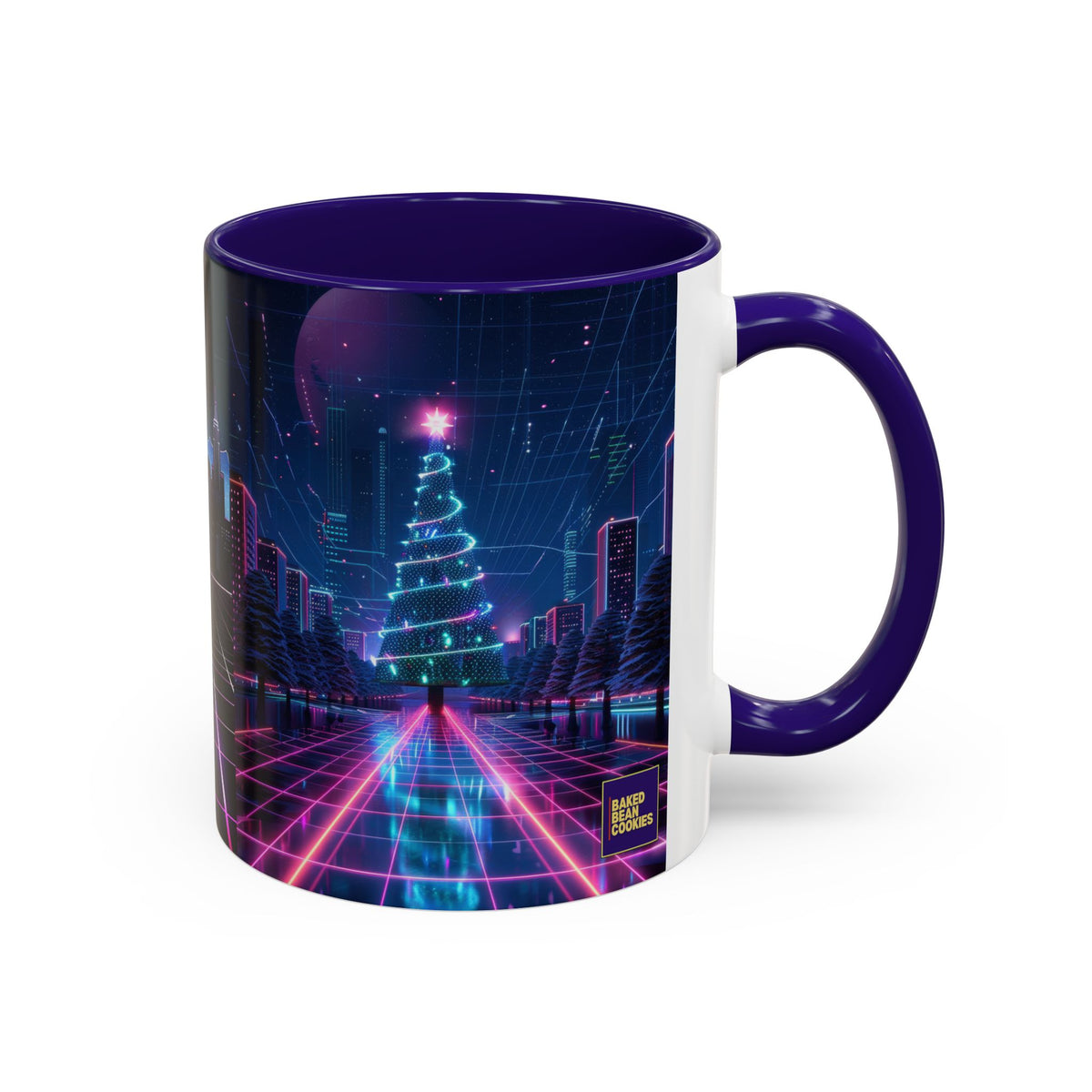 Christmas Retro 80s Skyline Mug | 11oz or 15oz Colorful Ceramic Mug