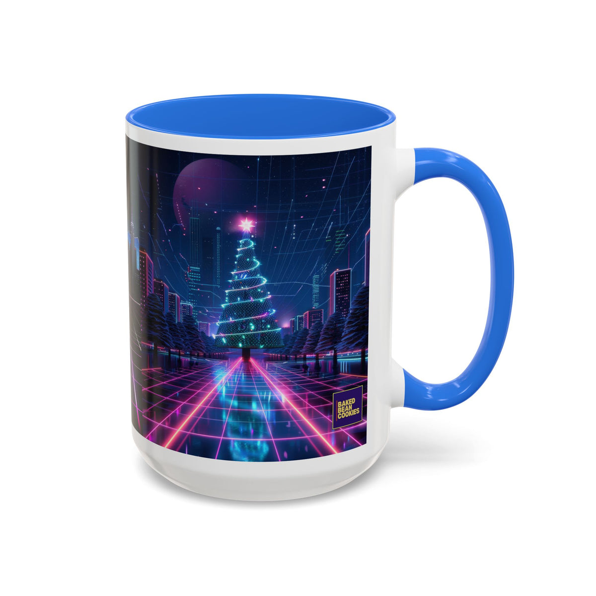 Christmas Retro 80s Skyline Mug | 11oz or 15oz Colorful Ceramic Mug