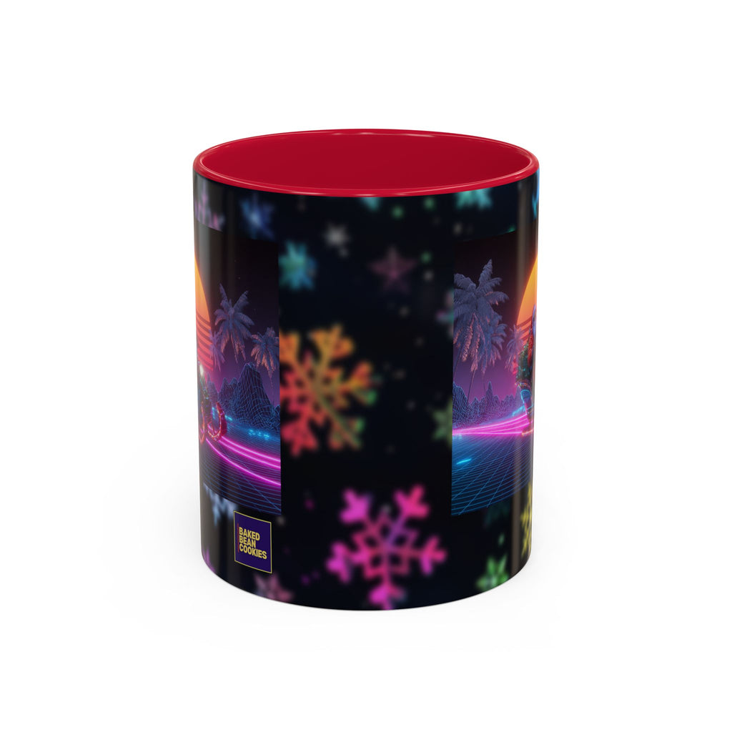 Synthwave Santa - Retro 80's Neon Santa Mug | 11oz or 15oz Colorful Ceramic Mug