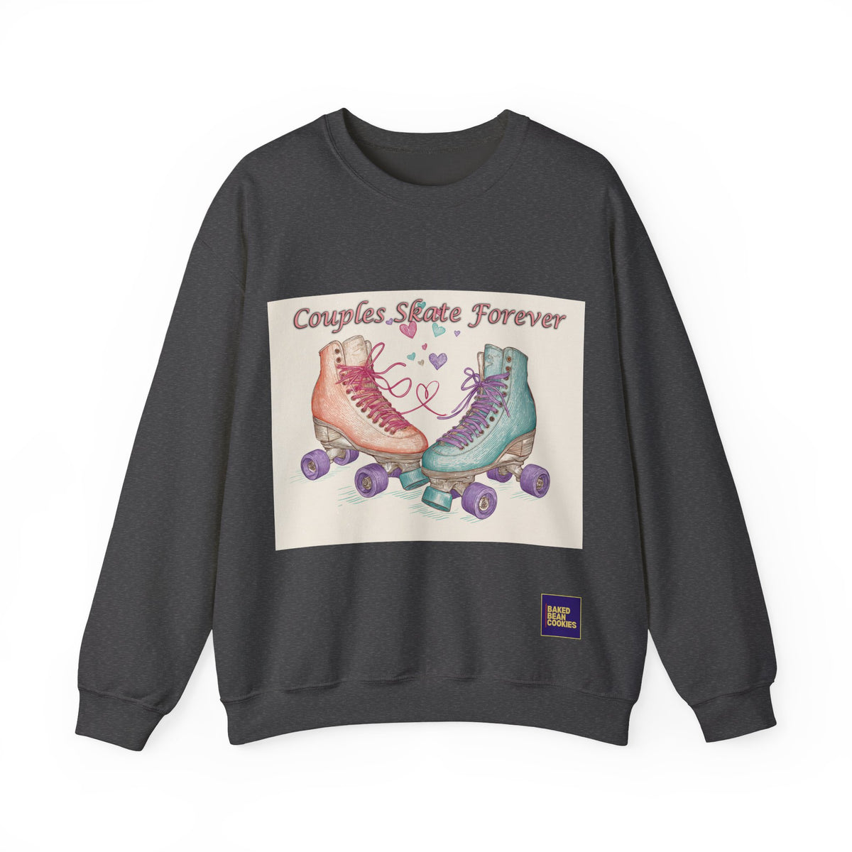 Couples Skate Forever Roller Skates Sweatshirt | 80s Retro Valentines Day