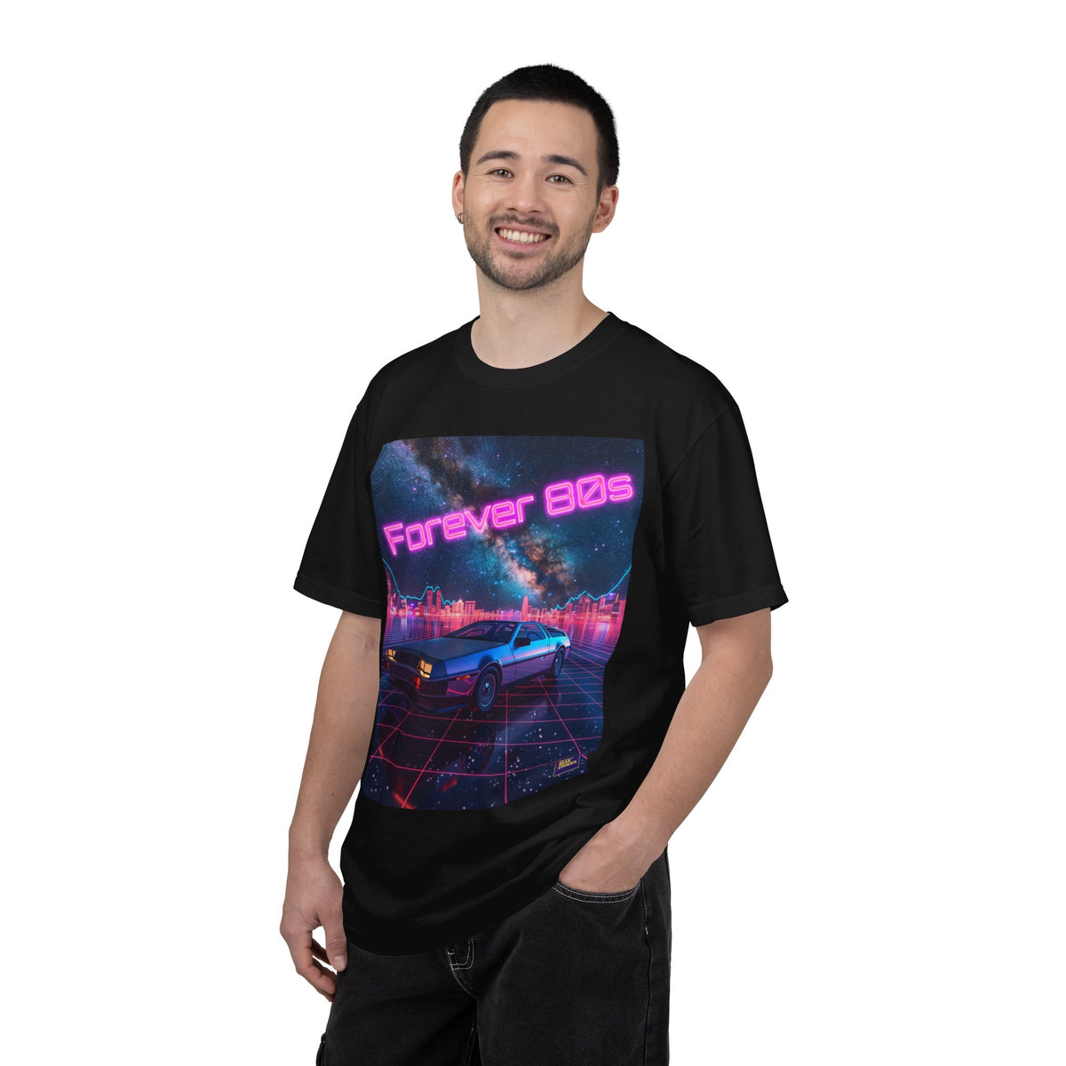 Retro Neon Sports Car Forever 80s Tee