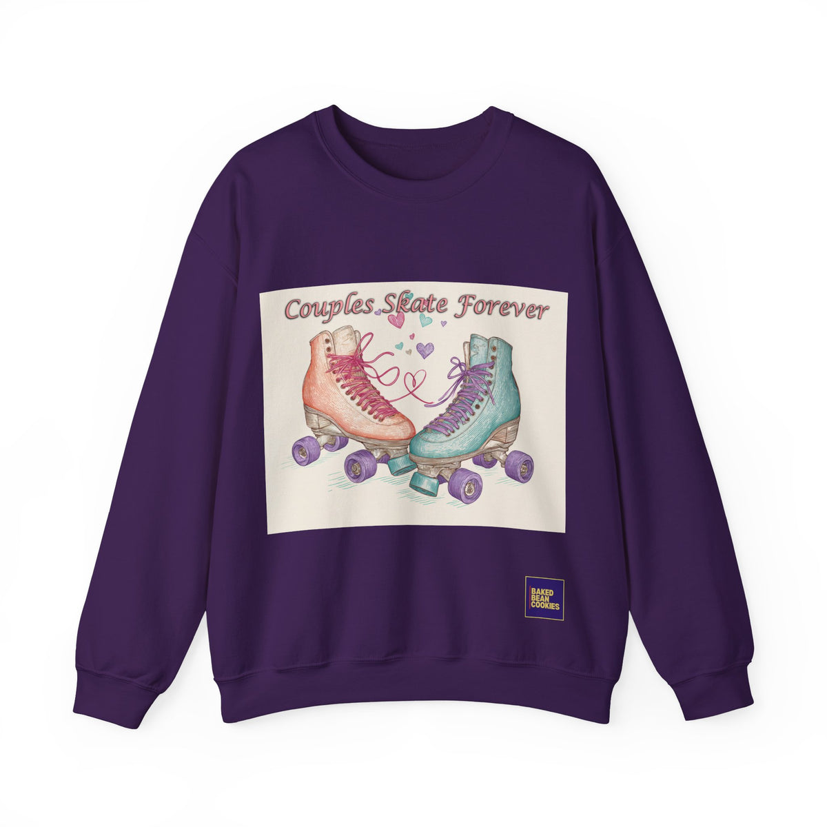 Couples Skate Forever Roller Skates Sweatshirt | 80s Retro Valentines Day