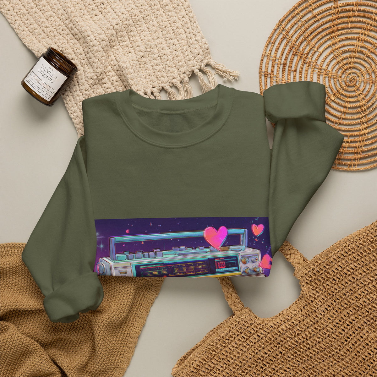 Love Is My Jam Boombox Sweatshirt For Couples | 80s Retro Valentines