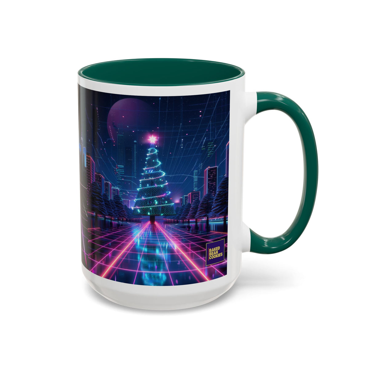 Christmas Retro 80s Skyline Mug | 11oz or 15oz Colorful Ceramic Mug