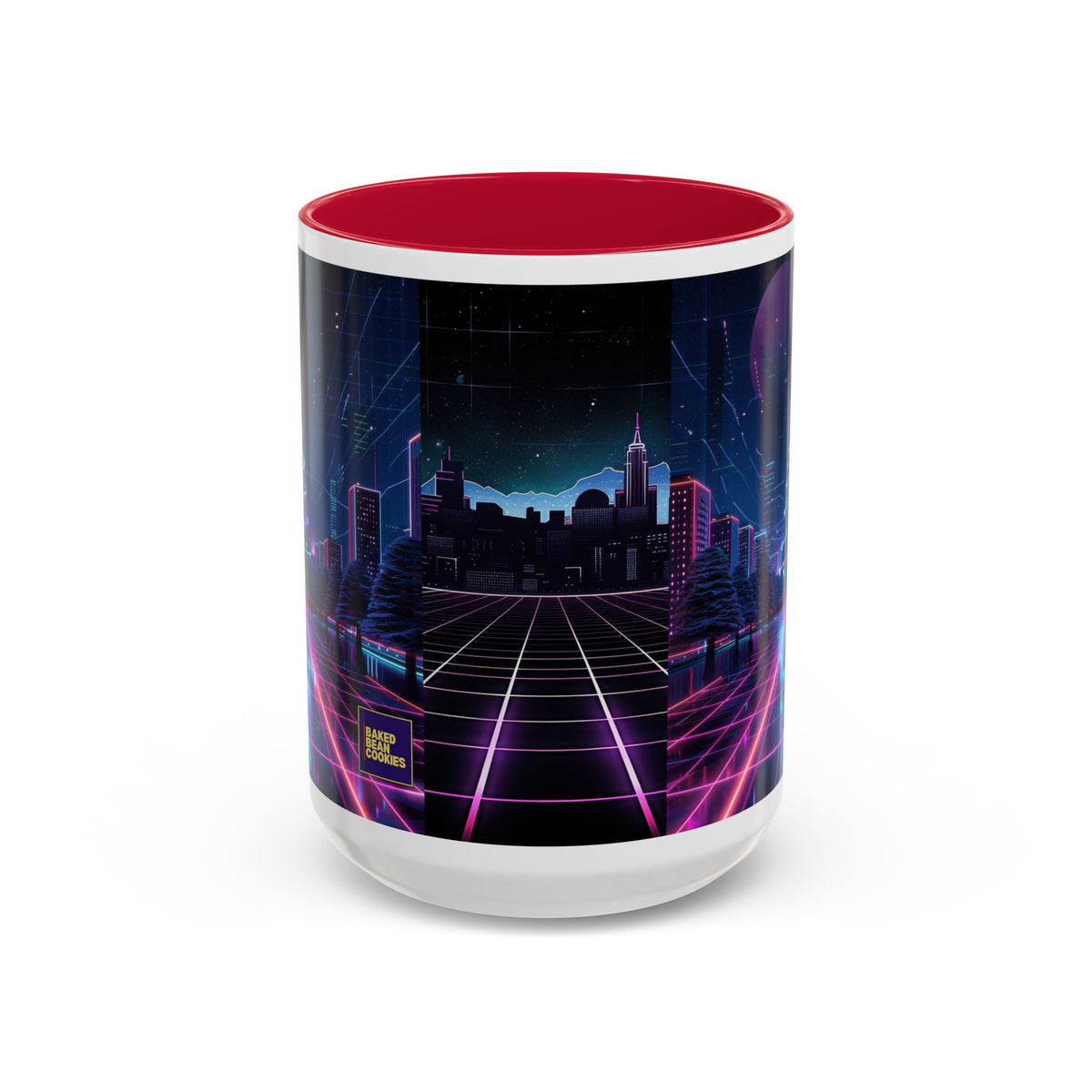 Christmas Retro 80s Skyline Mug | 11oz or 15oz Colorful Ceramic Mug