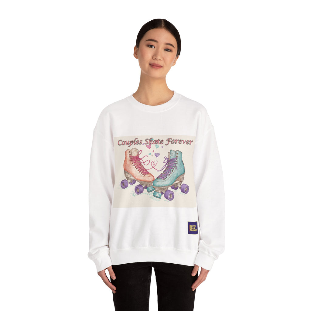 Couples Skate Forever Roller Skates Sweatshirt | 80s Retro Valentines Day